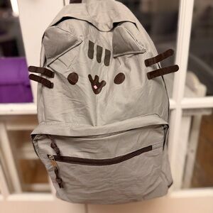Pusheen Cat Gray Backpack School Travel Bag Cute Kawaii